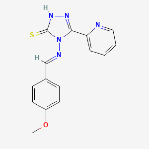 4-((4-Methoxybenzylidene)amino)-5-(pyridin-2-yl)-4H-1,2,4-triazole-3-thiol