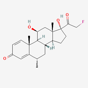 molecular formula C22H29FO4 B1200547 6alpha-Methyl-11beta,17alpha-dihydroxy-21-fluoropregna-1,4-diene-3,20-dione CAS No. 437-99-0