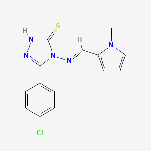 5-(4-chlorophenyl)-4-{[(1-methyl-1H-pyrrol-2-yl)methylene]amino}-4H-1,2,4-triazole-3-thiol