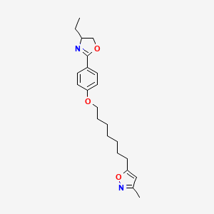molecular formula C22H30N2O3 B1200555 5-[7-[4-(4-Ethyl-4,5-dihydrooxazol-2-yl)phenoxy]heptyl]-3-methyl-isoxazole 