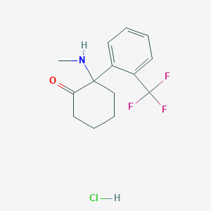 molecular formula C14H17ClF3NO B12005559 Tfmdck HCl CAS No. 1782026-45-2