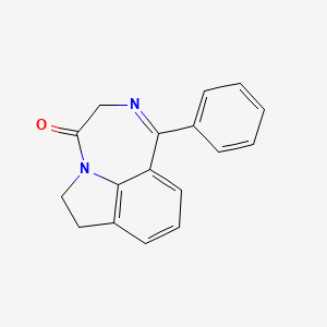 molecular formula C17H14N2O B12005662 Pyrrolo(3,2,1-jk)(1,4)benzodiazepin-4(3H)-one, 6,7-dihydro-1-phenyl- CAS No. 27158-79-8