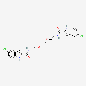 molecular formula C24H24Cl2N4O4 B1200567 Bis[5-chloro-1H-indol-2-YL-carbonyl-aminoethyl]-ethylene glycol 