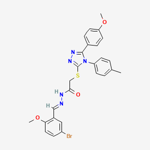 N'-[(E)-(5-bromo-2-methoxyphenyl)methylidene]-2-{[5-(4-methoxyphenyl)-4-(4-methylphenyl)-4H-1,2,4-triazol-3-yl]sulfanyl}acetohydrazide