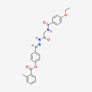 [4-[(E)-[[2-[(4-ethoxybenzoyl)amino]acetyl]hydrazinylidene]methyl]phenyl] 2-methylbenzoate