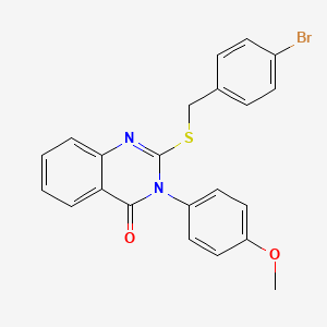 molecular formula C22H17BrN2O2S B12005791 2-((4-Bromobenzyl)thio)-3-(4-methoxyphenyl)quinazolin-4(3H)-one CAS No. 763111-44-0