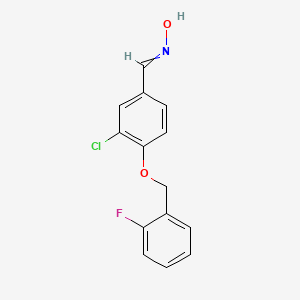 molecular formula C14H11ClFNO2 B1200581 3-Chloro-4-[(2-fluorophenyl)methoxy]benzaldehyde oxime 