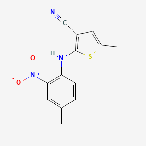 molecular formula C13H11N3O2S B1200582 5-Methyl-2-(4-methyl-2-nitro-anilino)thiophene-3-carbonitrile CAS No. 211057-65-7