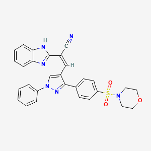 2-(1H-Benzo[d]imidazol-2-yl)-3-(3-(4-(morpholinosulfonyl)phenyl)-1-phenyl-1H-pyrazol-4-yl)acrylonitrile