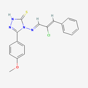 4-{[(1E,2Z)-2-chloro-3-phenylprop-2-en-1-ylidene]amino}-5-(4-methoxyphenyl)-2,4-dihydro-3H-1,2,4-triazole-3-thione