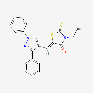 (5Z)-3-allyl-5-[(1,3-diphenyl-1H-pyrazol-4-yl)methylene]-2-thioxo-1,3-thiazolidin-4-one