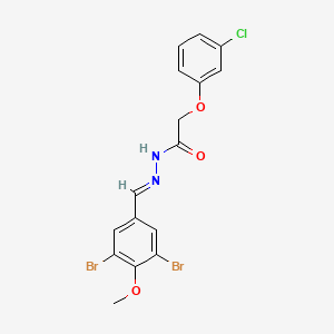 molecular formula C16H13Br2ClN2O3 B12006018 2-(3-chlorophenoxy)-N'-[(E)-(3,5-dibromo-4-methoxyphenyl)methylidene]acetohydrazide 