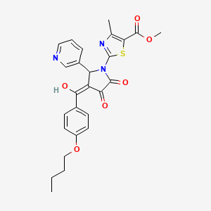 Methyl 2-(3-(4-butoxybenzoyl)-4-hydroxy-5-oxo-2-(pyridin-3-yl)-2,5-dihydro-1H-pyrrol-1-yl)-4-methylthiazole-5-carboxylate