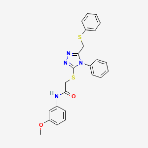 N-(3-Methoxyphenyl)-2-({4-phenyl-5-[(phenylsulfanyl)methyl]-4H-1,2,4-triazol-3-YL}sulfanyl)acetamide