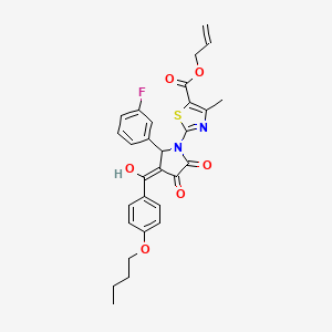 Allyl 2-(3-(4-butoxybenzoyl)-2-(3-fluorophenyl)-4-hydroxy-5-oxo-2,5-dihydro-1H-pyrrol-1-yl)-4-methylthiazole-5-carboxylate