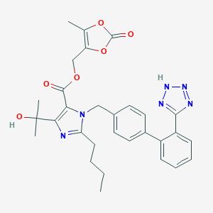molecular formula C30H32N6O6 B120061 (5-甲基-2-氧代-1,3-二氧杂环-4-基)甲基 1-((2'-(1H-四唑-5-基)-[1,1'-联苯]-4-基)甲基)-2-丁基-4-(2-羟基丙烷-2-基)-1H-咪唑-5-羧酸酯 CAS No. 144689-78-1