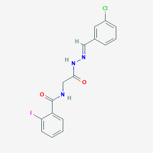 N-(2-(2-(3-Chlorobenzylidene)hydrazino)-2-oxoethyl)-2-iodobenzamide