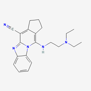 molecular formula C21H25N5 B12006207 11-{[2-(diethylamino)ethyl]amino}-2,3-dihydro-1H-cyclopenta[4,5]pyrido[1,2-a]benzimidazole-4-carbonitrile 