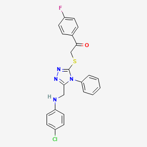 2-((5-(((4-Chlorophenyl)amino)methyl)-4-phenyl-4H-1,2,4-triazol-3-yl)thio)-1-(4-fluorophenyl)ethanone