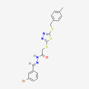 N'-[(E)-(3-bromophenyl)methylidene]-2-({5-[(4-methylbenzyl)sulfanyl]-1,3,4-thiadiazol-2-yl}sulfanyl)acetohydrazide