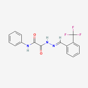 molecular formula C16H12F3N3O2 B12006265 N-phenyl-N'-[(E)-[2-(trifluoromethyl)phenyl]methylideneamino]oxamide 