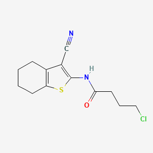 molecular formula C13H15ClN2OS B12006286 4-chloro-N-(3-cyano-4,5,6,7-tetrahydro-1-benzothiophen-2-yl)butanamide CAS No. 61339-50-2