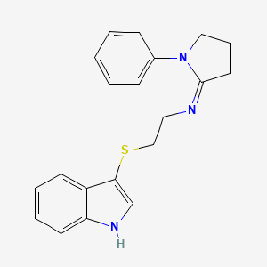molecular formula C20H21N3S B1200632 2-(1H-Indol-3-ylthio)-N-(1-phenyl-2-pyrrolidinylidene)ethanamine CAS No. 83747-76-6