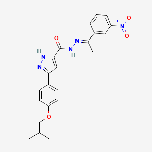 molecular formula C22H23N5O4 B12006322 5-(4-Isobutoxyphenyl)-N'-(1-(3-nitrophenyl)ethylidene)-1H-pyrazole-3-carbohydrazide CAS No. 634898-57-0