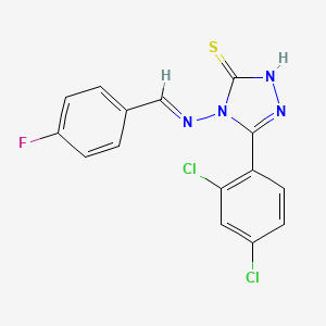 5-(2,4-dichlorophenyl)-4-{[(E)-(4-fluorophenyl)methylidene]amino}-4H-1,2,4-triazol-3-yl hydrosulfide