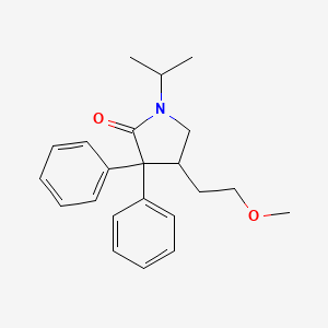 molecular formula C22H27NO2 B12006374 4-(2-Methoxyethyl)-3,3-diphenyl-1-(propan-2-yl)pyrrolidin-2-one CAS No. 3471-95-2