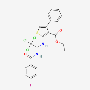 Ethyl 4-phenyl-2-({2,2,2-trichloro-1-[(4-fluorobenzoyl)amino]ethyl}amino)-3-thiophenecarboxylate