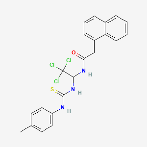 molecular formula C22H20Cl3N3OS B12006399 2-(1-naphthyl)-N-[2,2,2-trichloro-1-({[(4-methylphenyl)amino]carbonothioyl}amino)ethyl]acetamide 