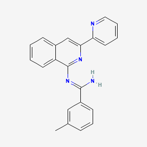 molecular formula C22H18N4 B1200642 3-methyl-N-[3-(2-pyridyl)-1-isoquinolyl]benzamidine 