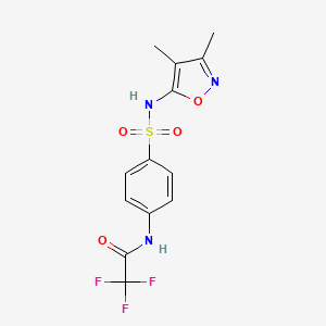 molecular formula C13H12F3N3O4S B12006443 N-[4-(3,4-Dimethyl-isoxazol-5-ylsulfamoyl)-phenyl]-2,2,2-trifluoro-acetamide 