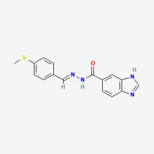 molecular formula C16H14N4OS B12006446 N'-{(E)-[4-(methylthio)phenyl]methylidene}-1H-benzimidazole-6-carbohydrazide 