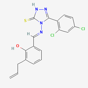 5-(2,4-dichlorophenyl)-4-({(E)-[2-hydroxy-3-(prop-2-en-1-yl)phenyl]methylidene}amino)-2,4-dihydro-3H-1,2,4-triazole-3-thione