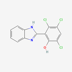 molecular formula C13H7Cl3N2O B12006492 Phenol, 2-(1H-benzimidazol-2-yl)-3,4,6-trichloro- CAS No. 62871-14-1