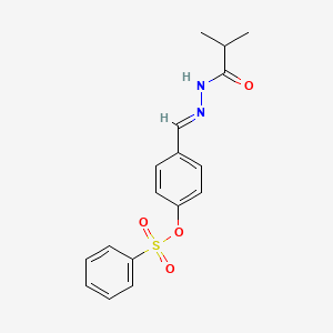 4-[(E)-(2-isobutyrylhydrazono)methyl]phenyl benzenesulfonate