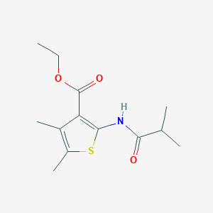 molecular formula C13H19NO3S B12006508 Ethyl 4,5-dimethyl-2-(2-methylpropanoylamino)thiophene-3-carboxylate 