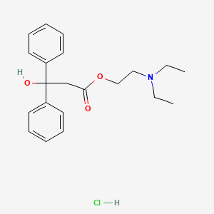 molecular formula C21H28ClNO3 B1200653 Diethylaminoethyl diphenylhydroxypropionate hydrochloride CAS No. 53421-38-8