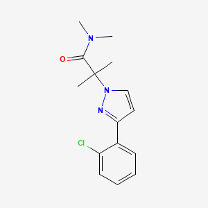 molecular formula C15H18ClN3O B12006551 2-[3-(2-chlorophenyl)-1H-pyrazol-1-yl]-N,N,2-trimethylpropanamide CAS No. 59844-44-9