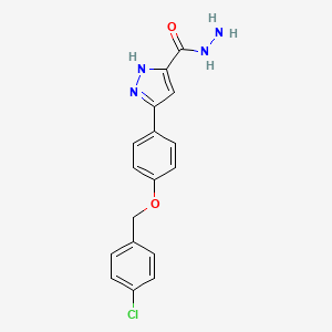 3-(4-((4-Chlorobenzyl)oxy)phenyl)-1H-pyrazole-5-carbohydrazide