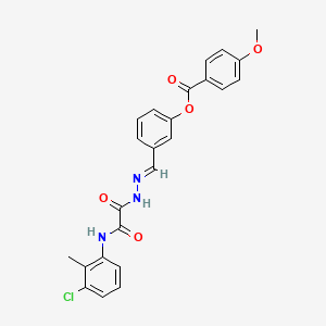 3-((2-(2-((3-Chloro-2-methylphenyl)amino)-2-oxoacetyl)hydrazono)methyl)phenyl 4-methoxybenzoate