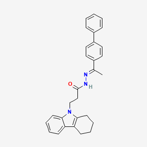 N'-[(1E)-1-(biphenyl-4-yl)ethylidene]-3-(1,2,3,4-tetrahydro-9H-carbazol-9-yl)propanehydrazide