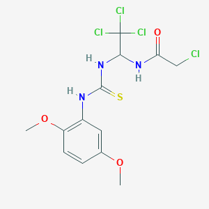 molecular formula C13H15Cl4N3O3S B12006655 2-CL-N-(2,2,2-Trichloro-1-(((2,5-dimethoxyanilino)carbothioyl)amino)ET)acetamide CAS No. 406915-44-4