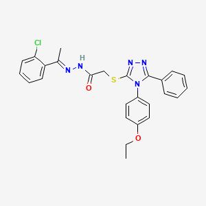 N'-[(1E)-1-(2-chlorophenyl)ethylidene]-2-{[4-(4-ethoxyphenyl)-5-phenyl-4H-1,2,4-triazol-3-yl]sulfanyl}acetohydrazide