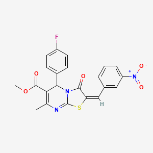 methyl (2E)-5-(4-fluorophenyl)-7-methyl-2-(3-nitrobenzylidene)-3-oxo-2,3-dihydro-5H-[1,3]thiazolo[3,2-a]pyrimidine-6-carboxylate