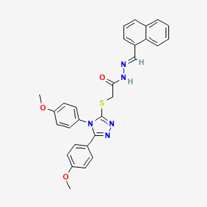 2-{[4,5-bis(4-methoxyphenyl)-4H-1,2,4-triazol-3-yl]sulfanyl}-N'-[(E)-naphthalen-1-ylmethylidene]acetohydrazide