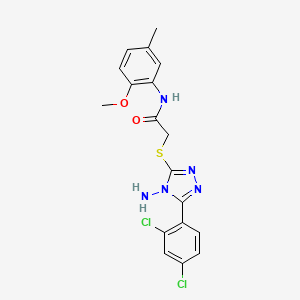 molecular formula C18H17Cl2N5O2S B12006848 2-{[4-amino-5-(2,4-dichlorophenyl)-4H-1,2,4-triazol-3-yl]sulfanyl}-N-(2-methoxy-5-methylphenyl)acetamide 