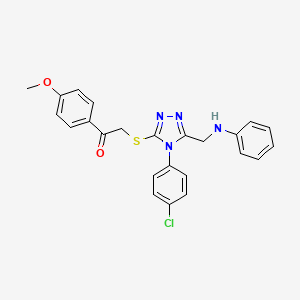 2-((4-(4-Chlorophenyl)-5-((phenylamino)methyl)-4H-1,2,4-triazol-3-yl)thio)-1-(4-methoxyphenyl)ethanone